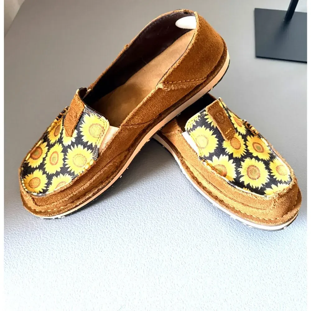 Ariat Sunflower Suede Slip On Shoes Womens 9.5B Western Casual